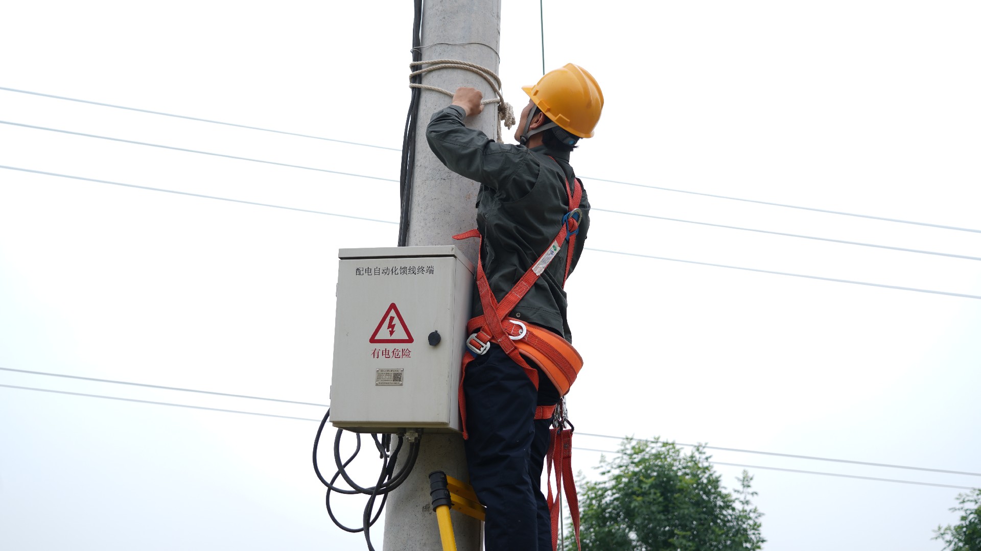 爬桿安裝配電自動化饋線終端.jpg